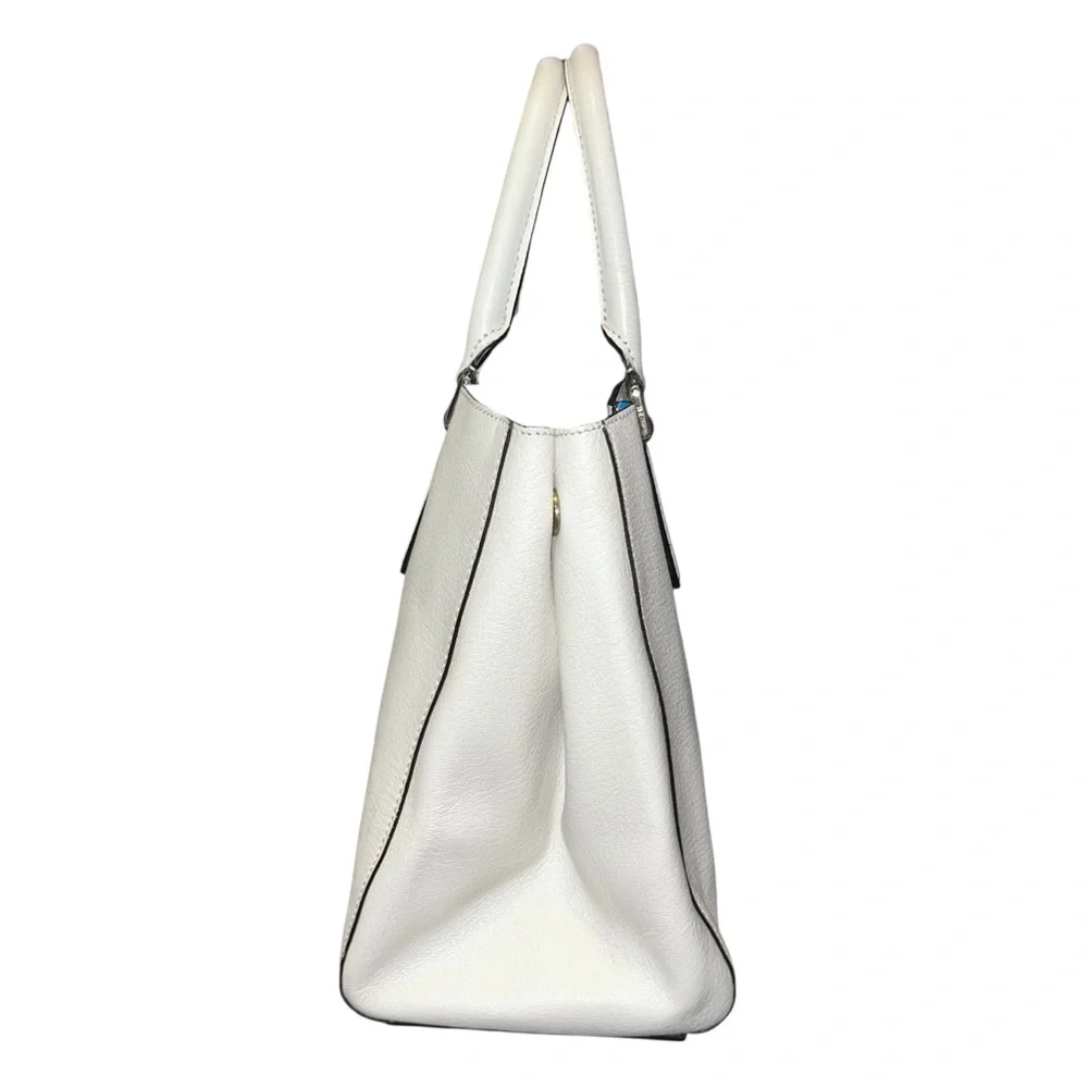 Anya Hindmarch Small White Leather Ebury Tote Bag